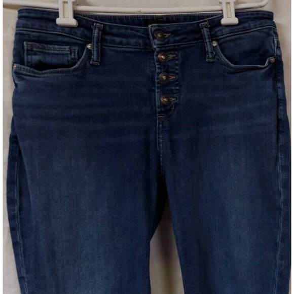 Silver Jeans Co Womens 30X26 High Note Skinny Exposed Button Fly Raw Hem Jeans - Picture 4 of 14